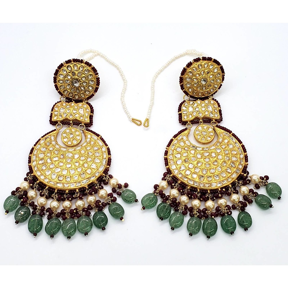 22kt Gold kundan Polki Indian Earring